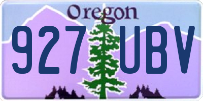 OR license plate 927UBV