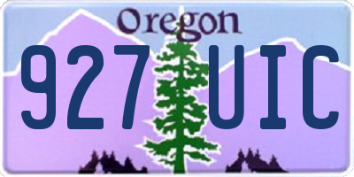 OR license plate 927UIC