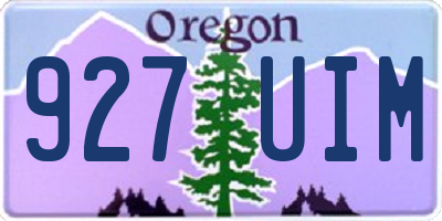 OR license plate 927UIM