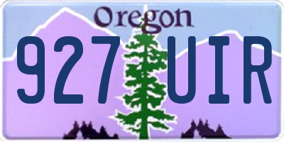 OR license plate 927UIR