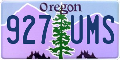 OR license plate 927UMS