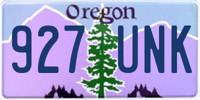 OR license plate 927UNK
