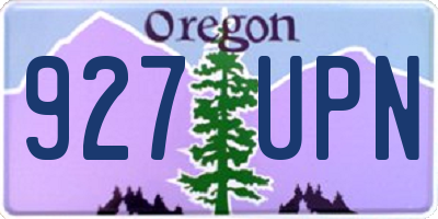 OR license plate 927UPN