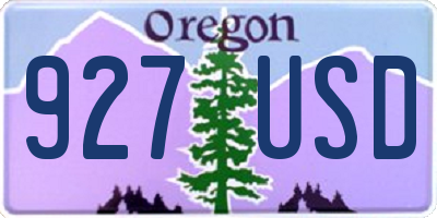 OR license plate 927USD
