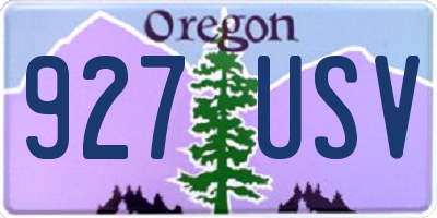 OR license plate 927USV
