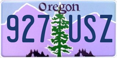 OR license plate 927USZ