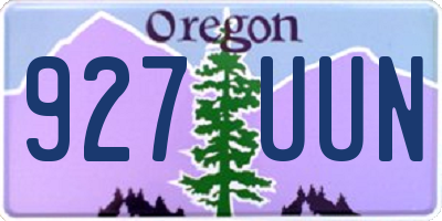 OR license plate 927UUN