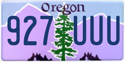 OR license plate 927UUU