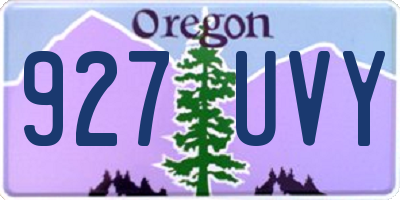 OR license plate 927UVY