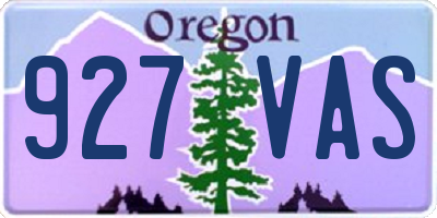 OR license plate 927VAS