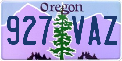 OR license plate 927VAZ