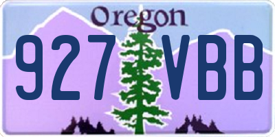 OR license plate 927VBB