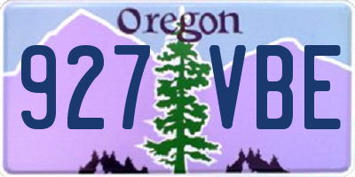OR license plate 927VBE