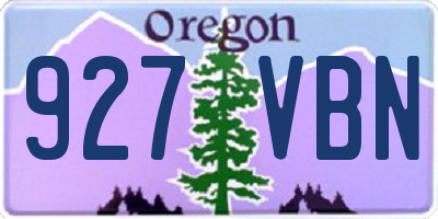 OR license plate 927VBN