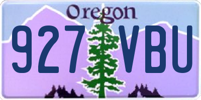 OR license plate 927VBU