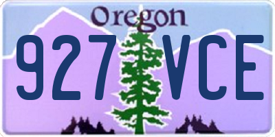OR license plate 927VCE