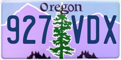 OR license plate 927VDX
