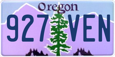 OR license plate 927VEN