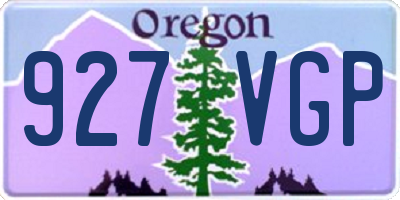 OR license plate 927VGP