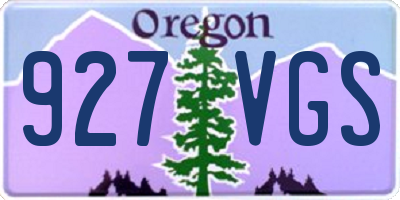 OR license plate 927VGS