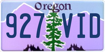 OR license plate 927VID