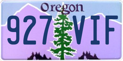 OR license plate 927VIF
