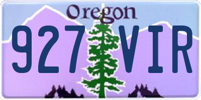 OR license plate 927VIR