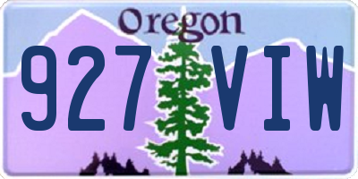 OR license plate 927VIW