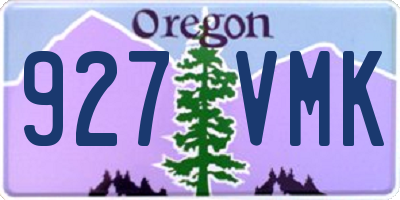 OR license plate 927VMK
