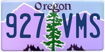 OR license plate 927VMS