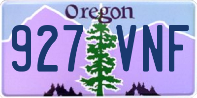 OR license plate 927VNF