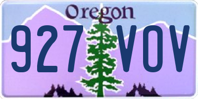 OR license plate 927VOV