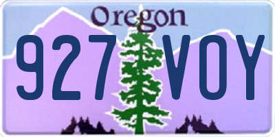 OR license plate 927VOY