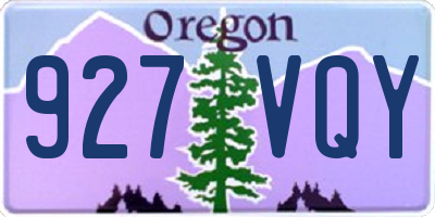 OR license plate 927VQY