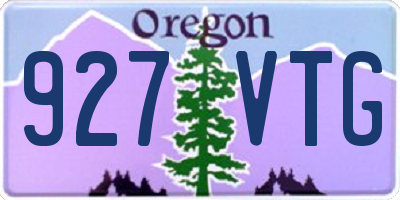 OR license plate 927VTG
