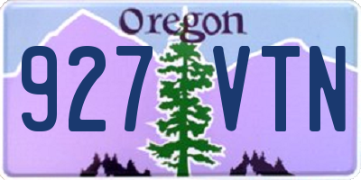 OR license plate 927VTN
