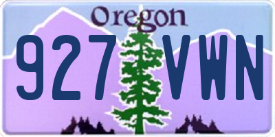 OR license plate 927VWN