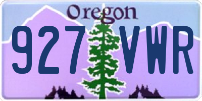 OR license plate 927VWR