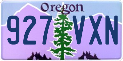 OR license plate 927VXN