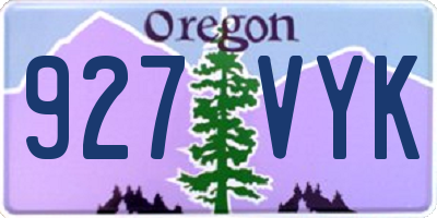 OR license plate 927VYK
