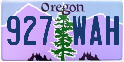 OR license plate 927WAH