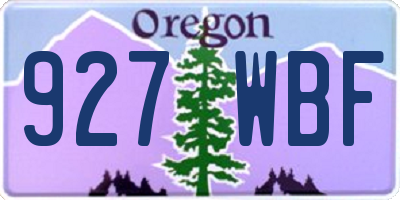 OR license plate 927WBF
