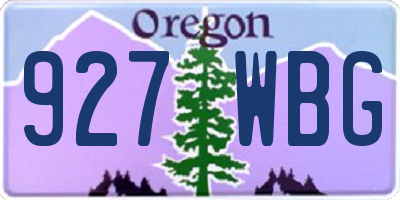 OR license plate 927WBG