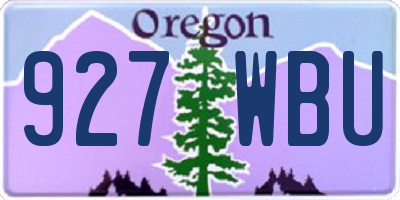 OR license plate 927WBU