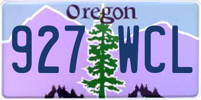 OR license plate 927WCL