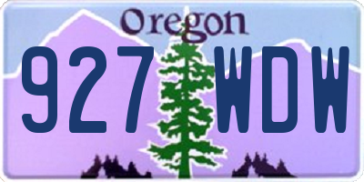 OR license plate 927WDW