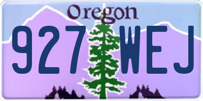 OR license plate 927WEJ