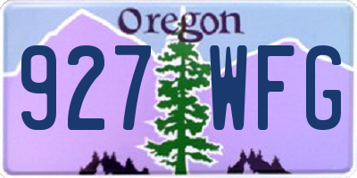 OR license plate 927WFG