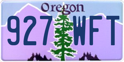 OR license plate 927WFT