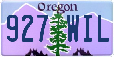 OR license plate 927WIL